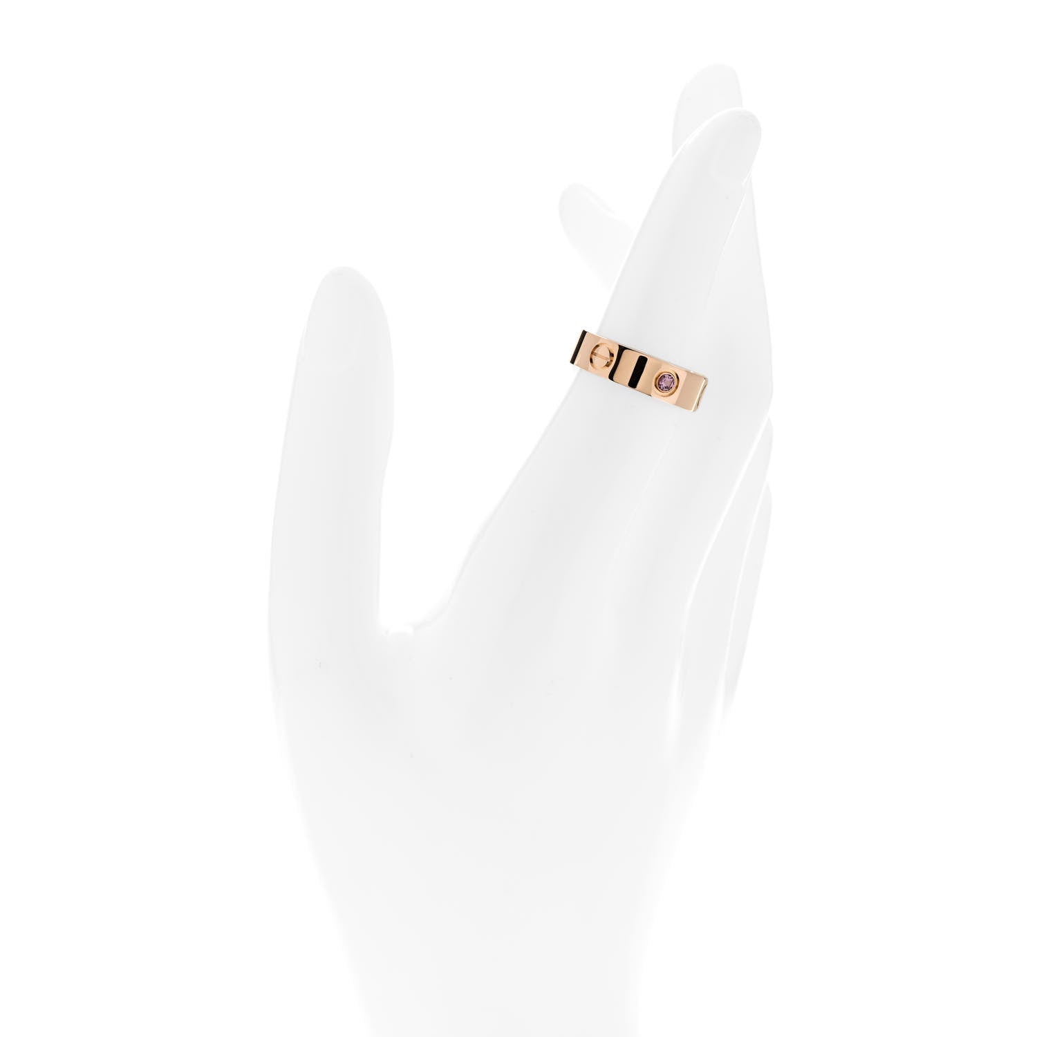 Cartier 18K Pink Gold Pink Sapphire 5.5mm LOVE Ring 52 6 2 of 4