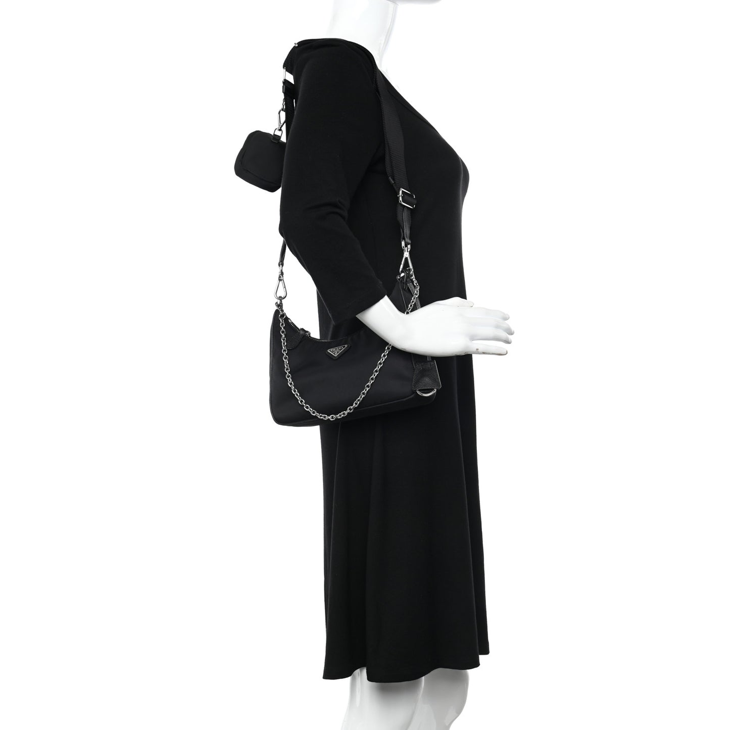 Re-Nylon Saffiano Re-Edition 2005 Shoulder Bag Black
