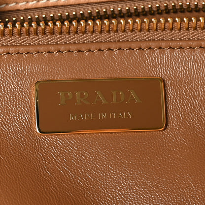 Prada Calfskin Studded Extra Large Galleria Double Zip Tote Natural 6 of 10