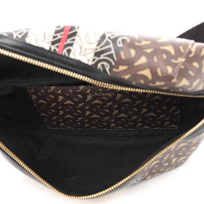 Burberry E-Canvas Monogram Stripe Medium Sonny Bum Bag Bridle Brown 5 of 9