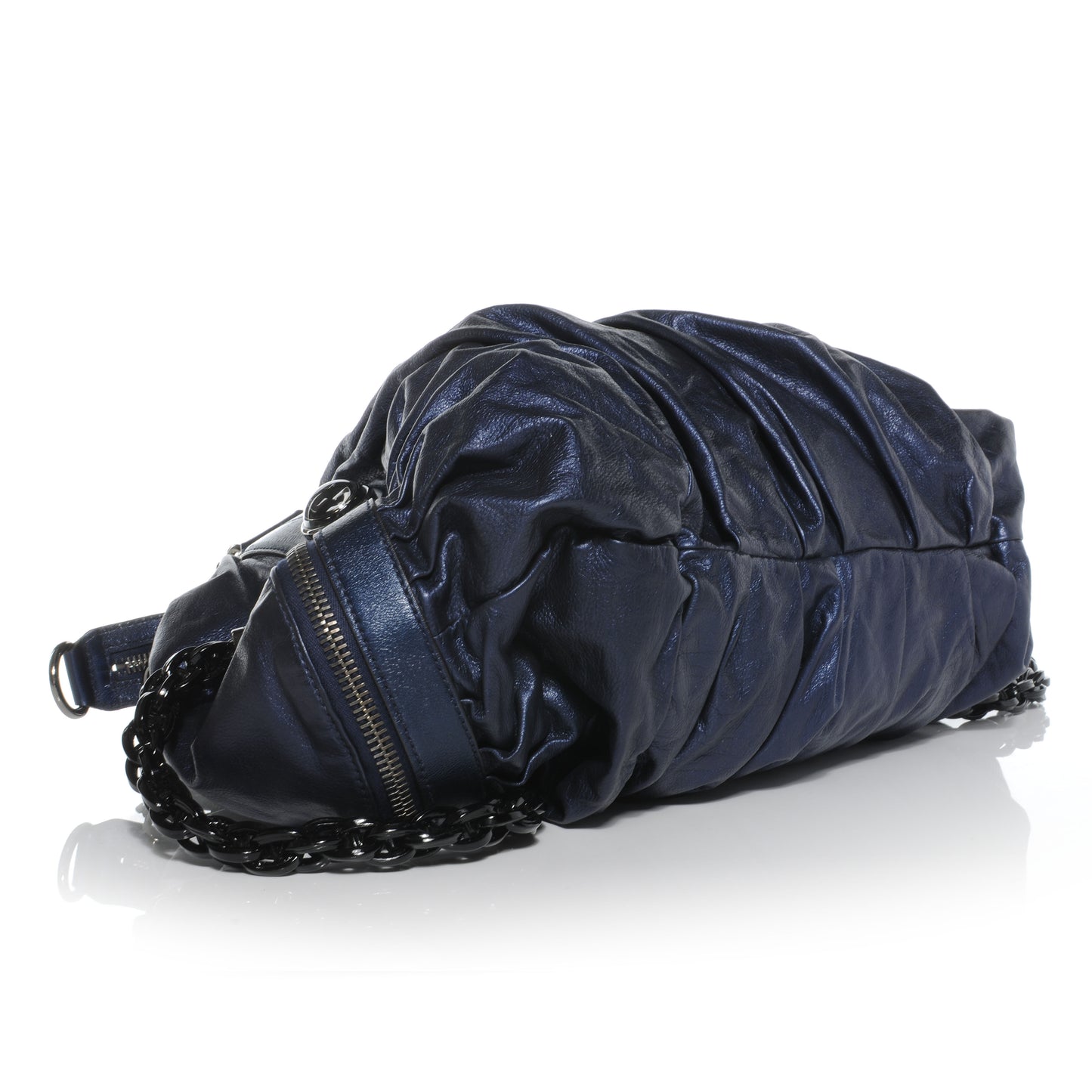 Leather Medium Galaxy Satchel Metallic Blue