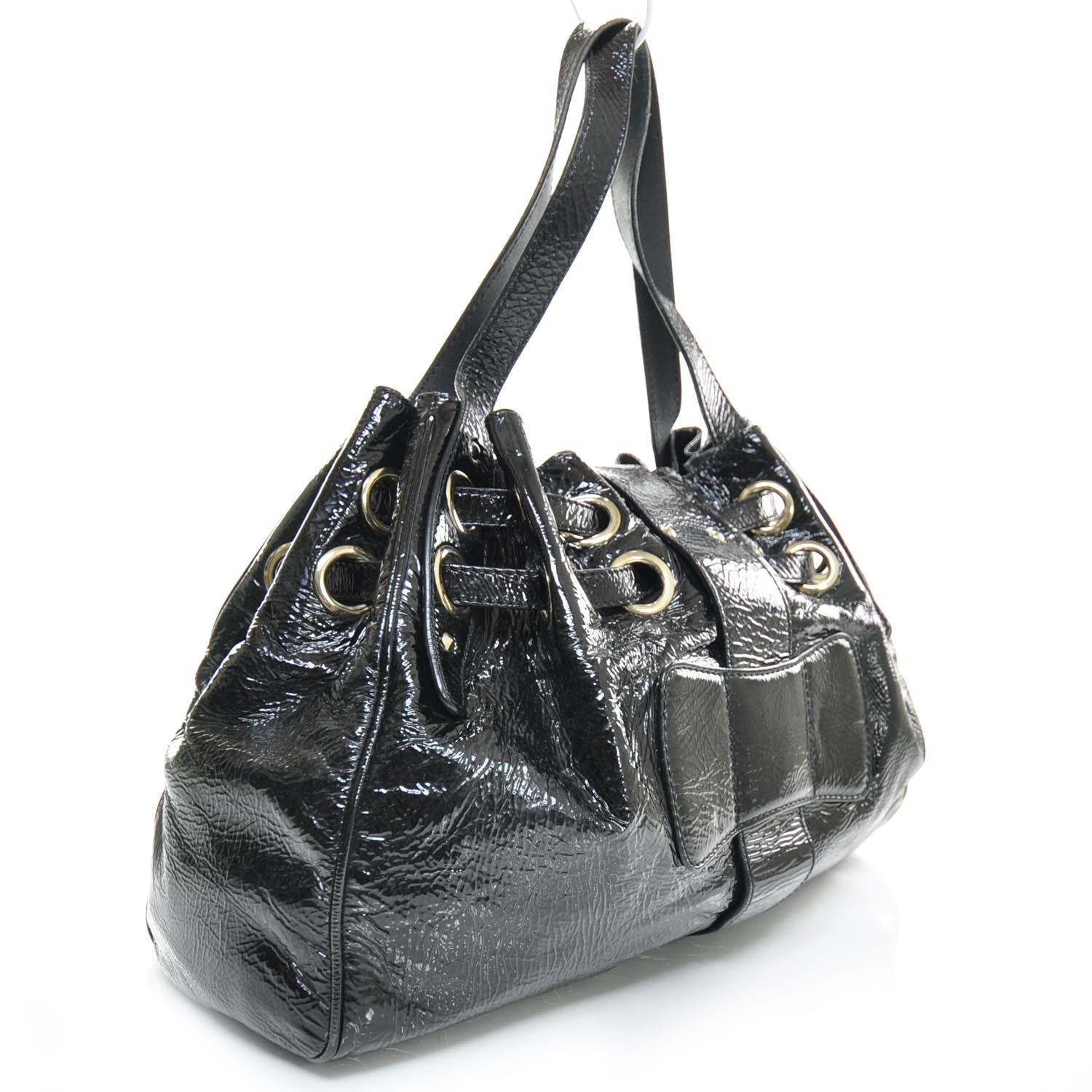 Jimmy Choo Crushed Patent Leather Ramona Tote Black 2 of 9