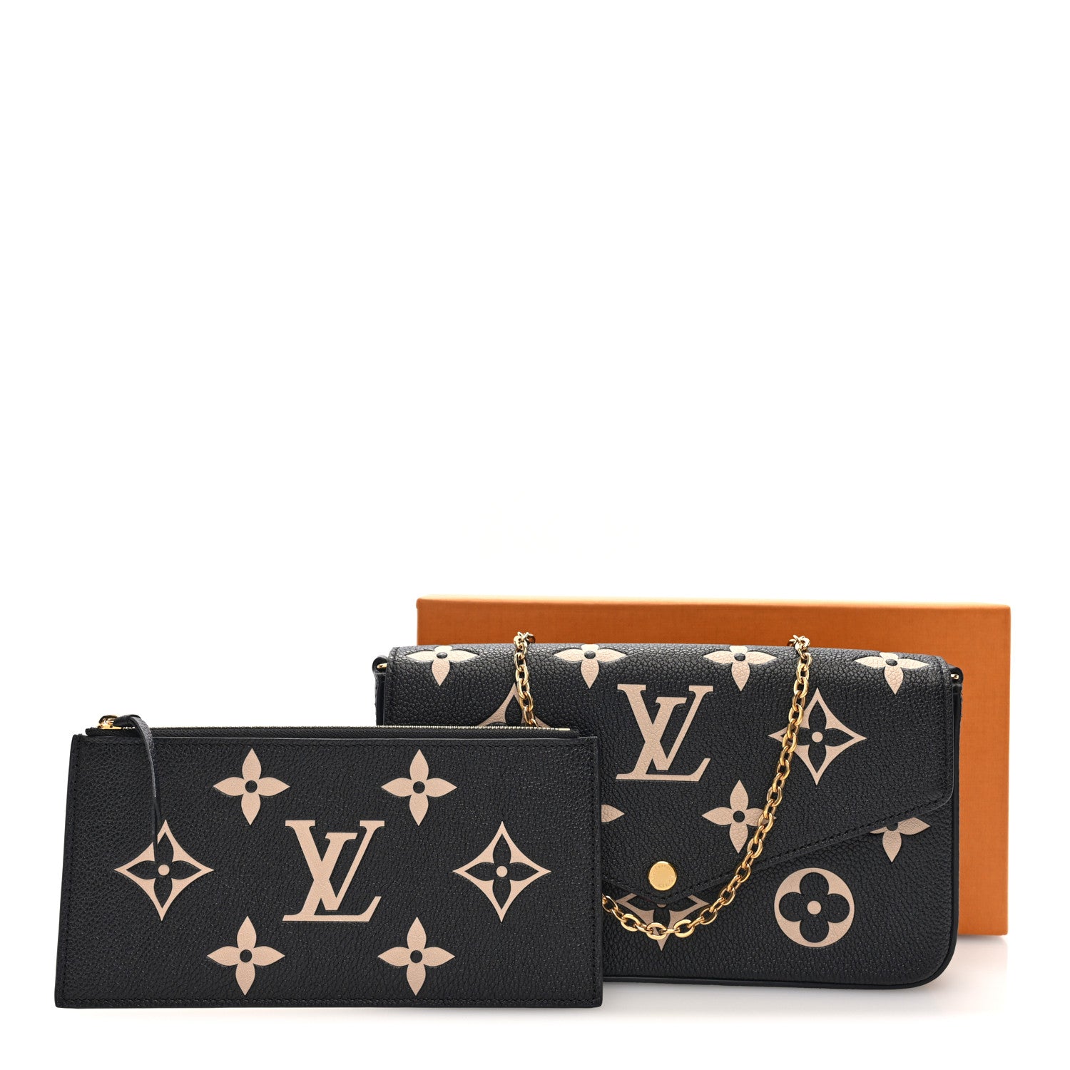 Louis Vuitton Empreinte Monogram Giant Felicie Pochette Black Beige 8 of 8