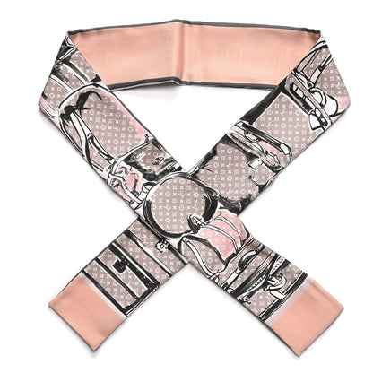 Louis Vuitton Silk Monogram Trunks Bandeau Rose Poudre 1 of 6