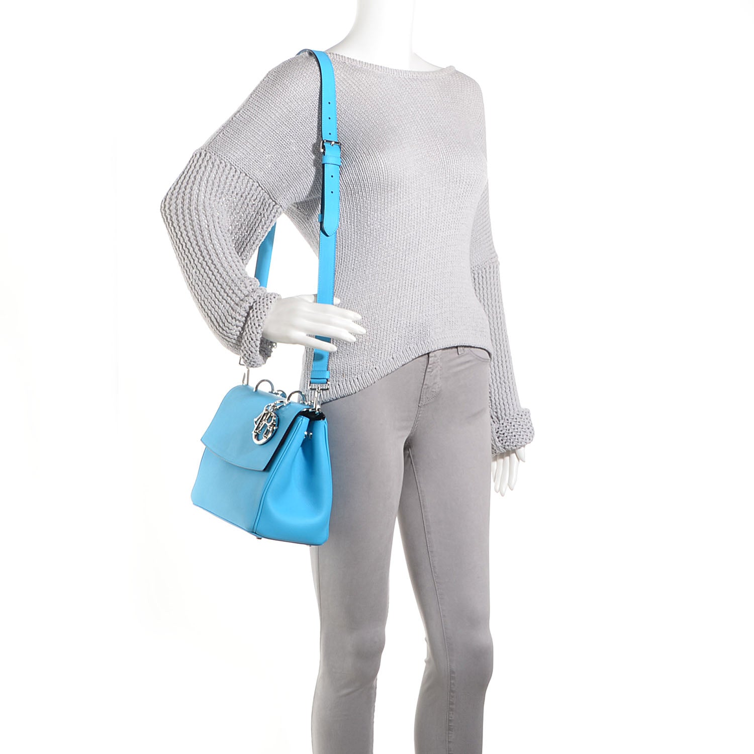 Christian Dior Smooth Calfskin Small Be Dior Flap Blue 2 of 11