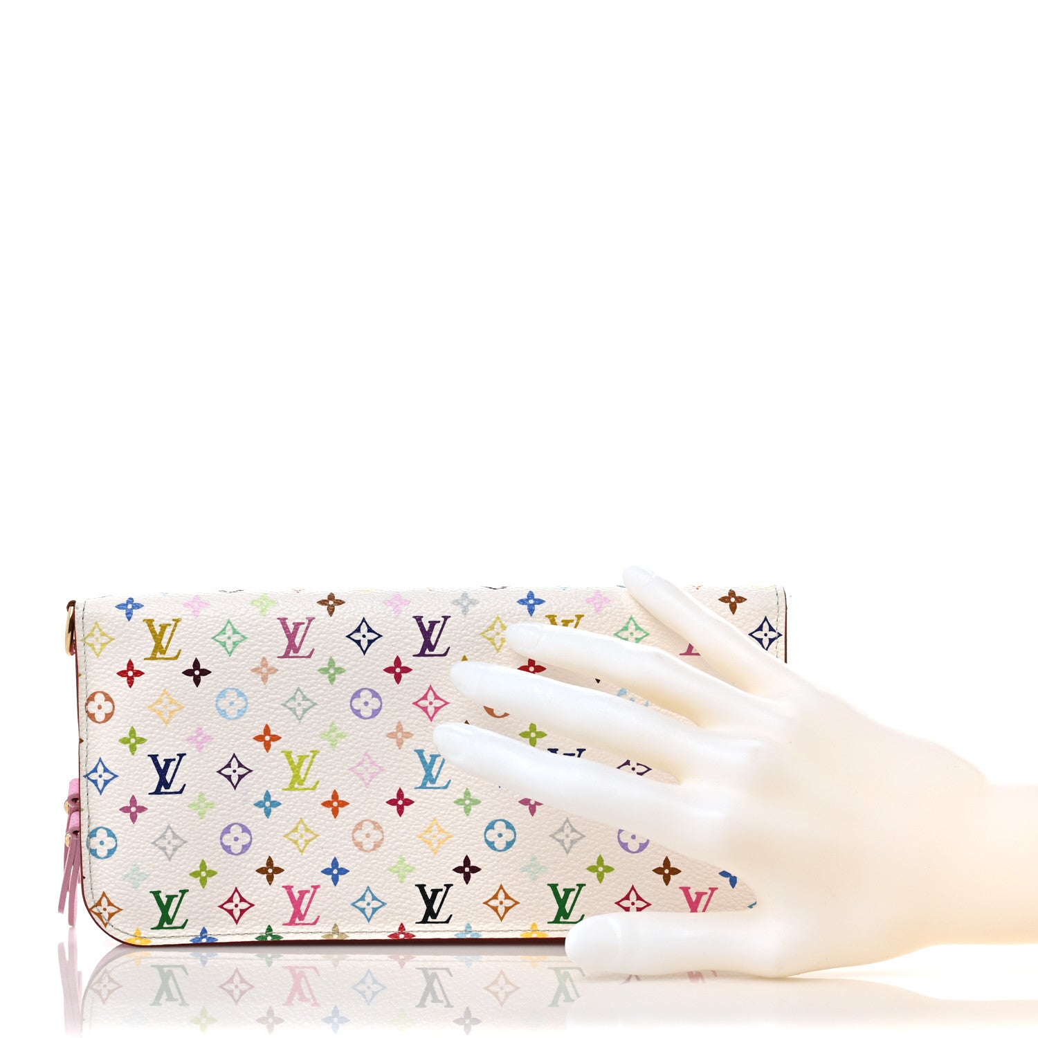 Louis Vuitton Monogram Multicolor Insolite Wallet White Litchi 2 of 9