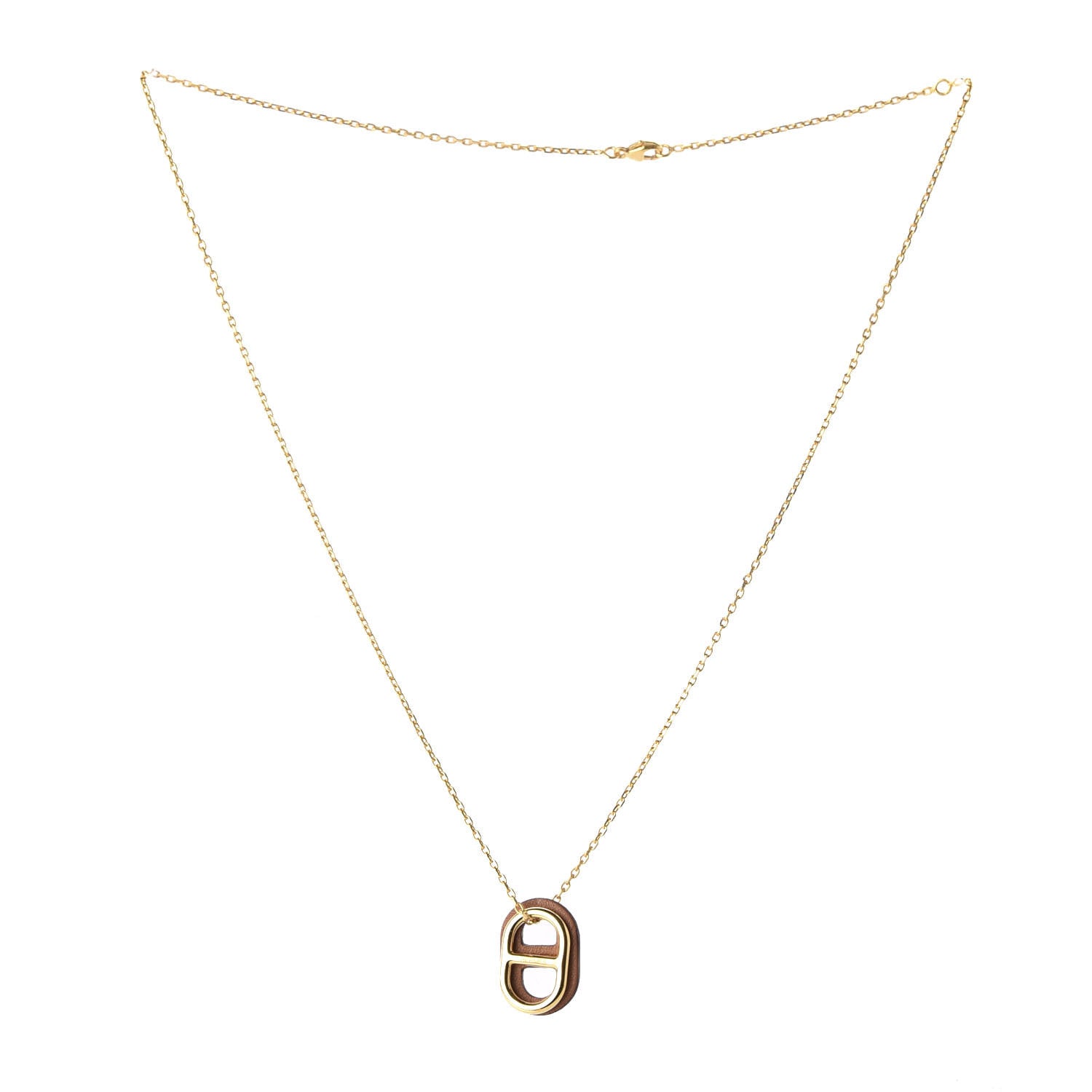 Hermes Swift O'Maillon Pendant Necklace Gold 3 of 7