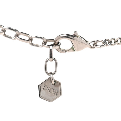 Christian Dior Resin Logo Necklace Silver Turquoise 4 of 4