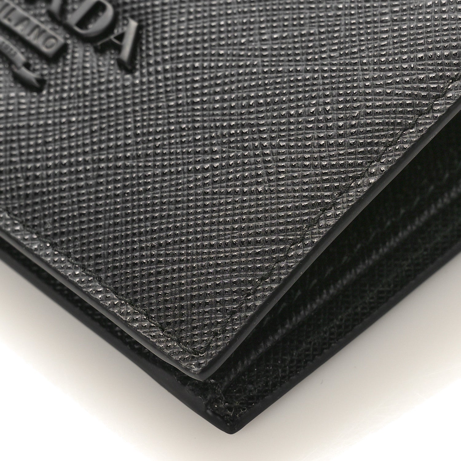 Prada Saffiano Shine Monochrome Bi-Fold Wallet Black 8 of 8