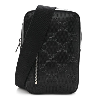 Gucci Calfskin GG Tennis Embossed Sling Backpack Black 1 of 9
