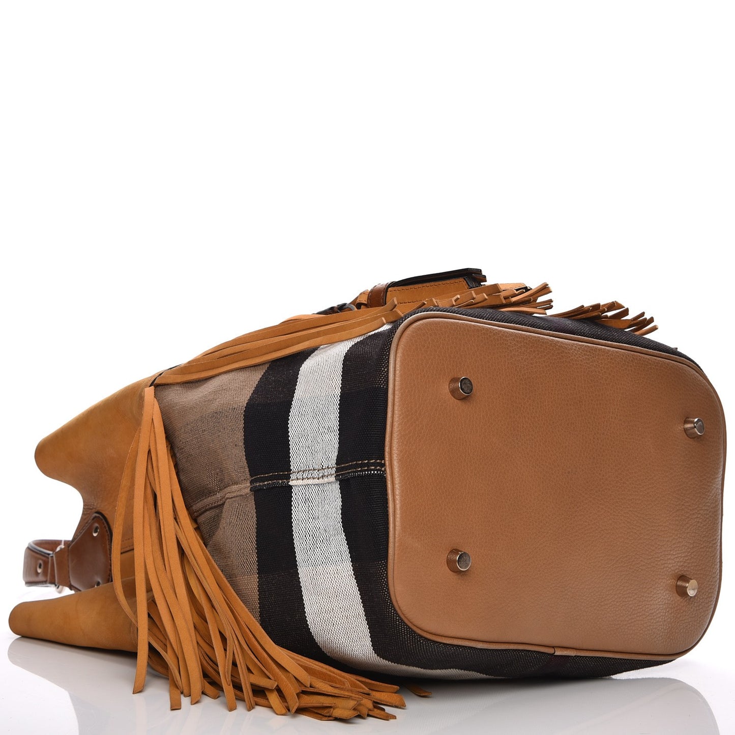 Suede Fringe Large Belgrove Bucket Bag Tan