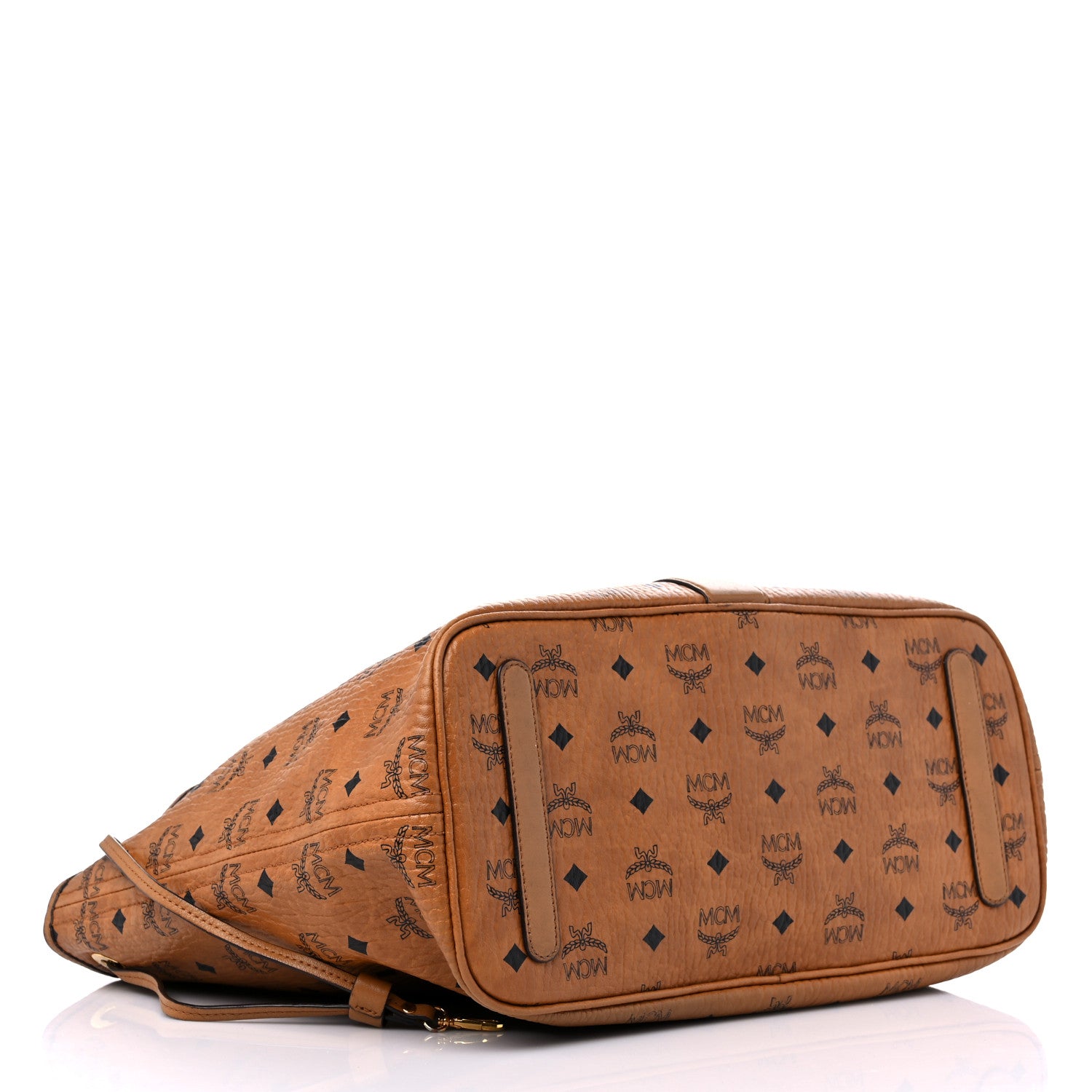 MCM Visetos Medium Liz Reversible Shopper Tote Cognac 4 of 19