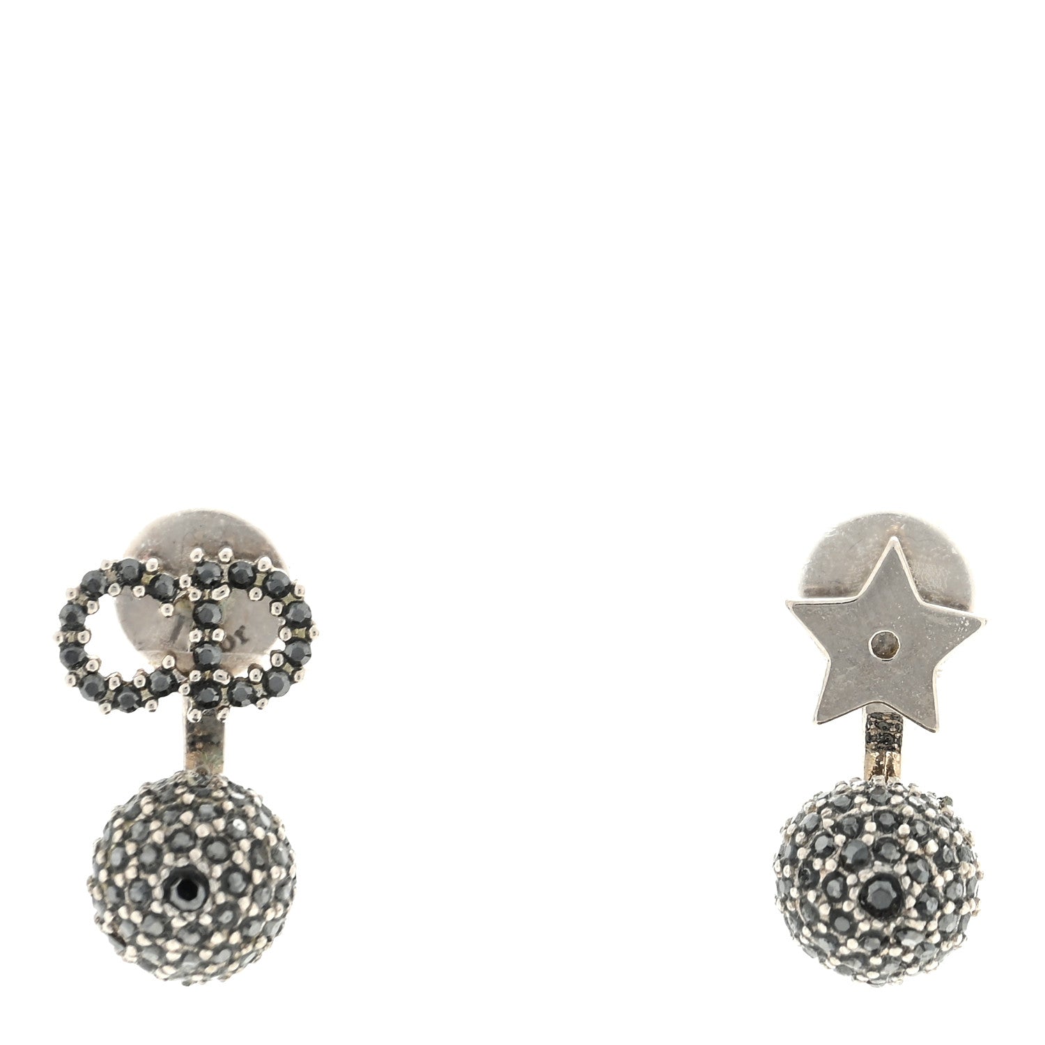 Christian Dior Crystal Star CD La Petite Tribal Earrings Silver 1 of 4