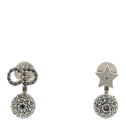 Christian Dior Crystal Star CD La Petite Tribal Earrings Silver 1 of 4