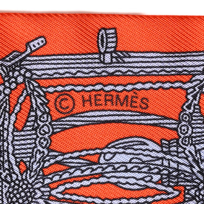 Hermes Silk Merveilleuses Lanternes Twilly Orange Cobalt Gris Bleuete Orange Cobalt Gris Bleuete 4 of 5