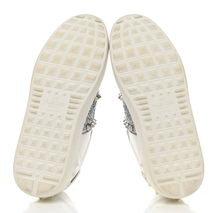 Valentino Garavani Calfskin Glitter Rockstud Open Sneakers 37 White Silver 5 of 9