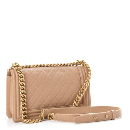 Chanel Caviar Quilted Medium Boy Flap Beige 3 of 10