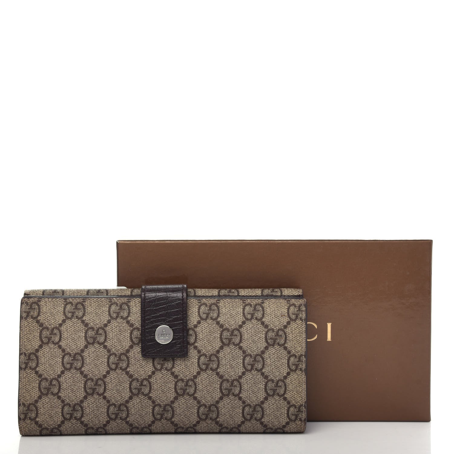 Gucci GG Plus Monogram Ladies GG Continental Wallet Beige Ebony Cocoa 9 of 9