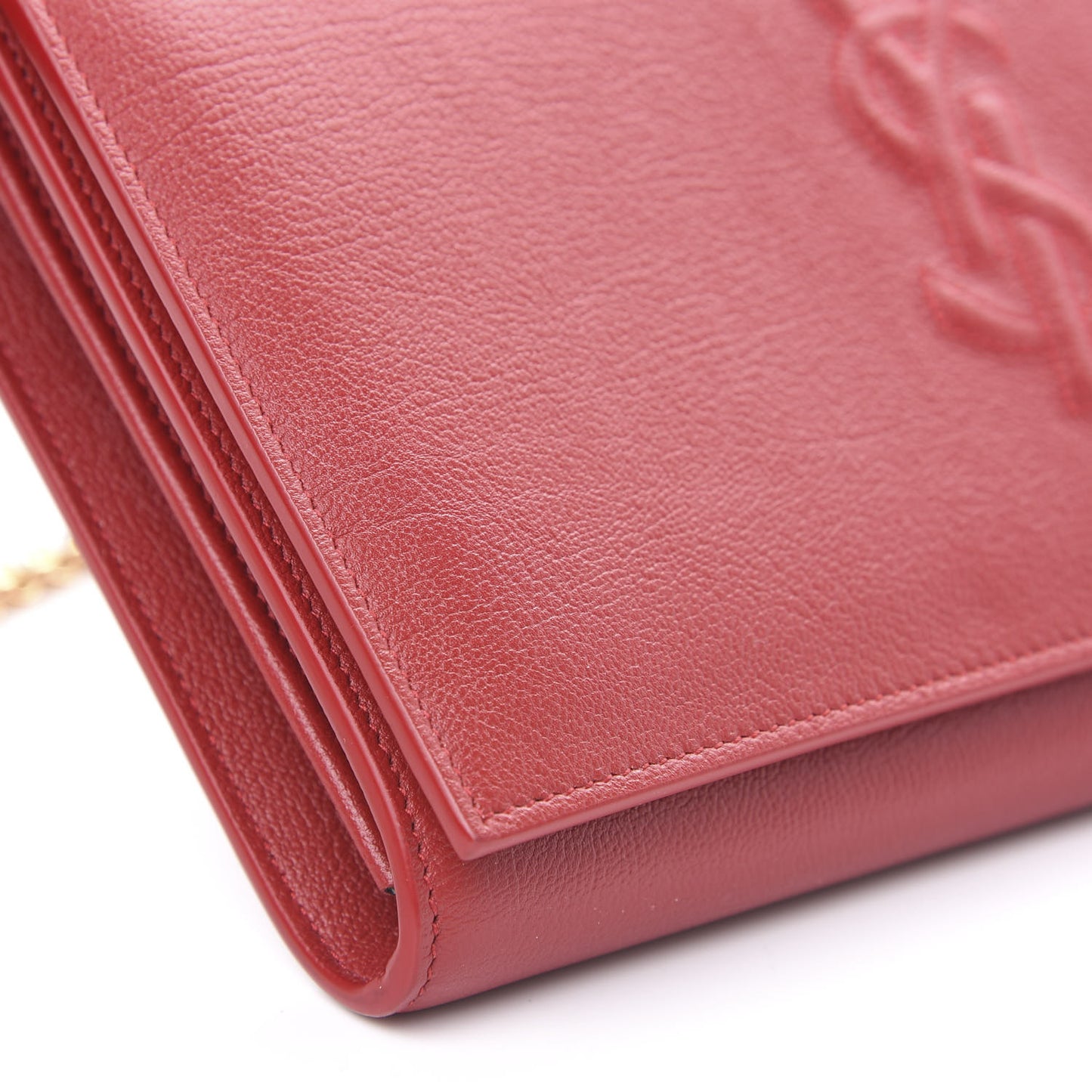 Calfskin Belle de Jour Chain Clutch Rouge Orient