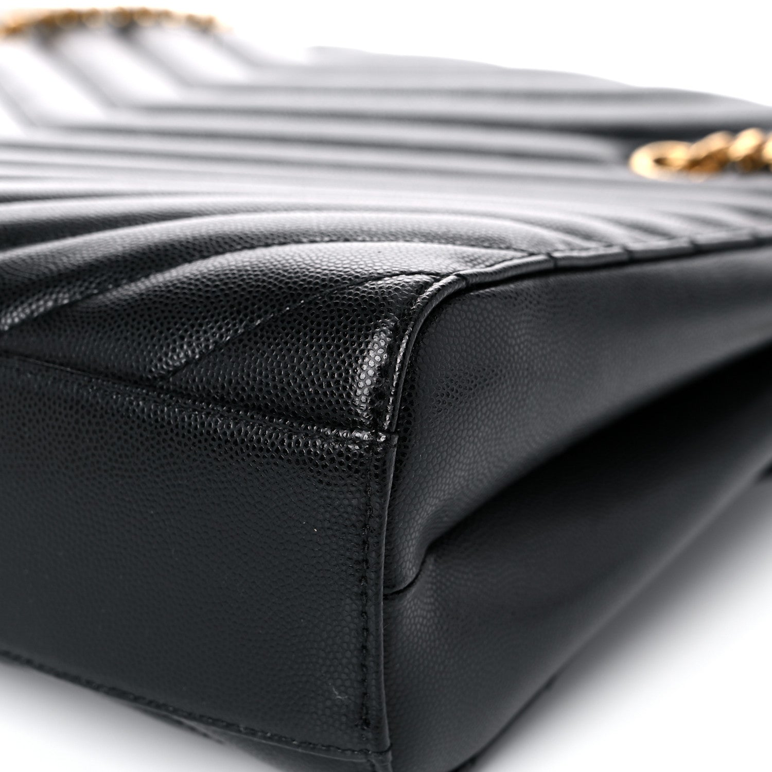 Saint Laurent Grain De Poudre Matelasse Chevron Medium Tribeca Shopping Bag Black 11 of 15
