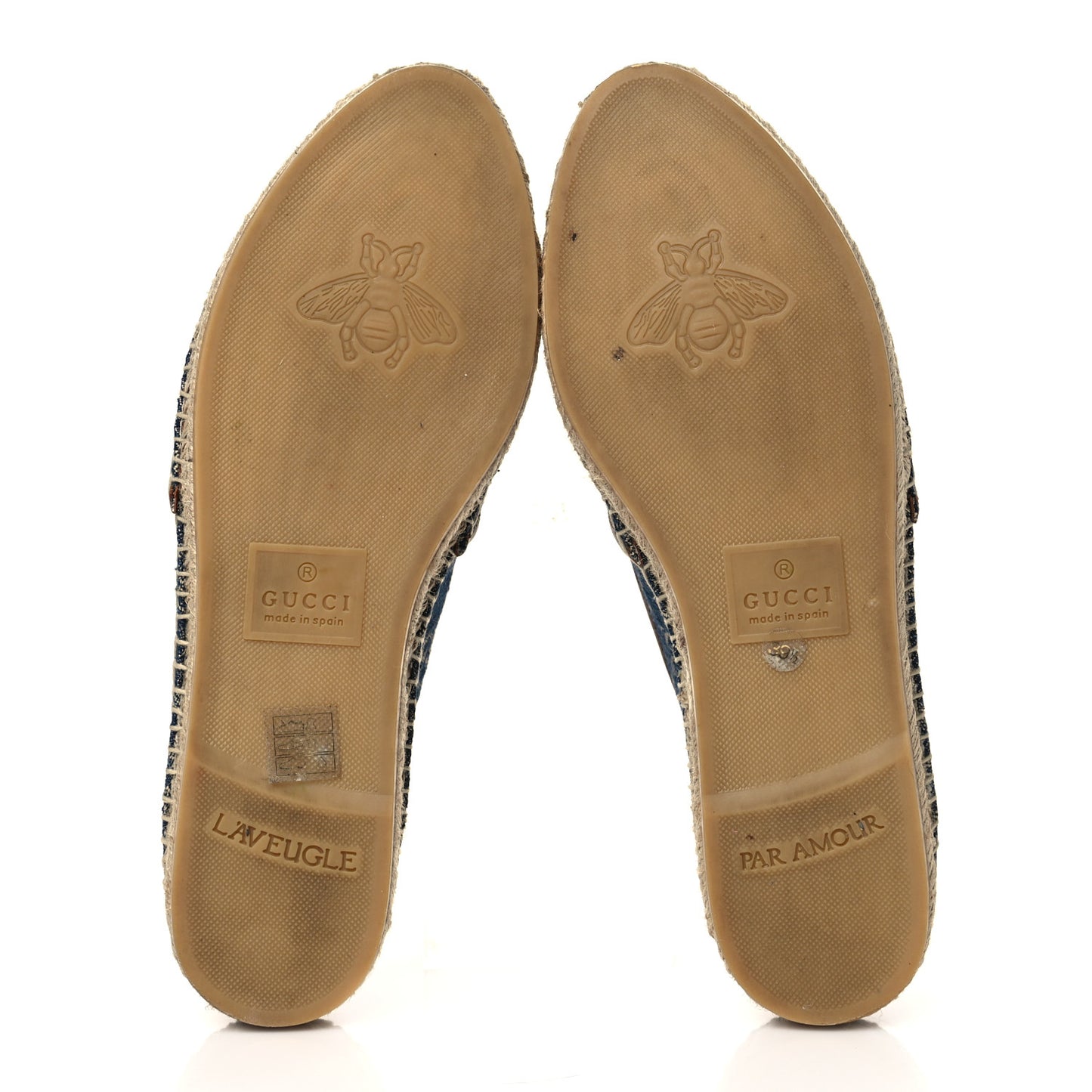 Denim GG Monogram Espadrilles 39.5 Blue Tea Cuir