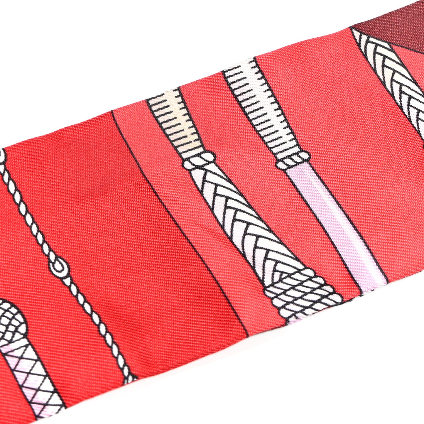 Silk Clic Clac Modern Cannage Twilly Rouge Bordeaux Rose