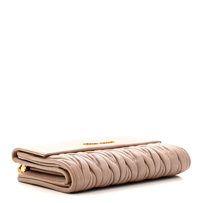 Miu Miu Nappa Matelasse Flap Tri-Fold Wallet Cammeo 4 of 10