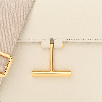 Tom Ford Grained Calfskin T Clasp Tara Crossbody Bag White 7 of 12