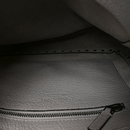 Valentino Garavani Pebbled Calfskin Small Rockstud Flip-Lock Messenger Bag Grey 4 of 8