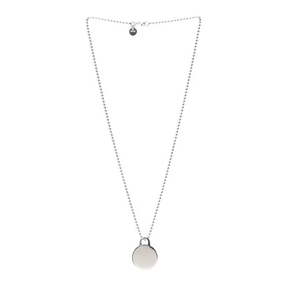 Tiffany Sterling Silver Round Tag Pendant Necklace 3 of 6