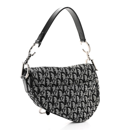 Christian Dior Monogram Saddle Bag Black 3 of 9