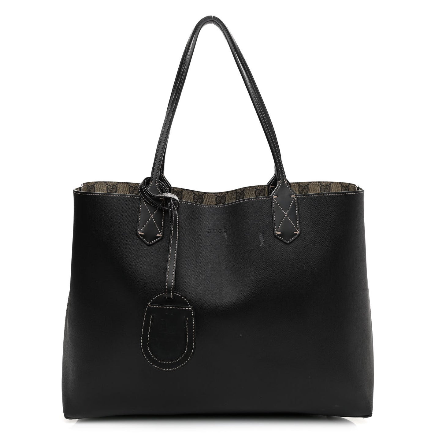 Calfskin GG Supreme Monogram Medium Reversible Tote Black