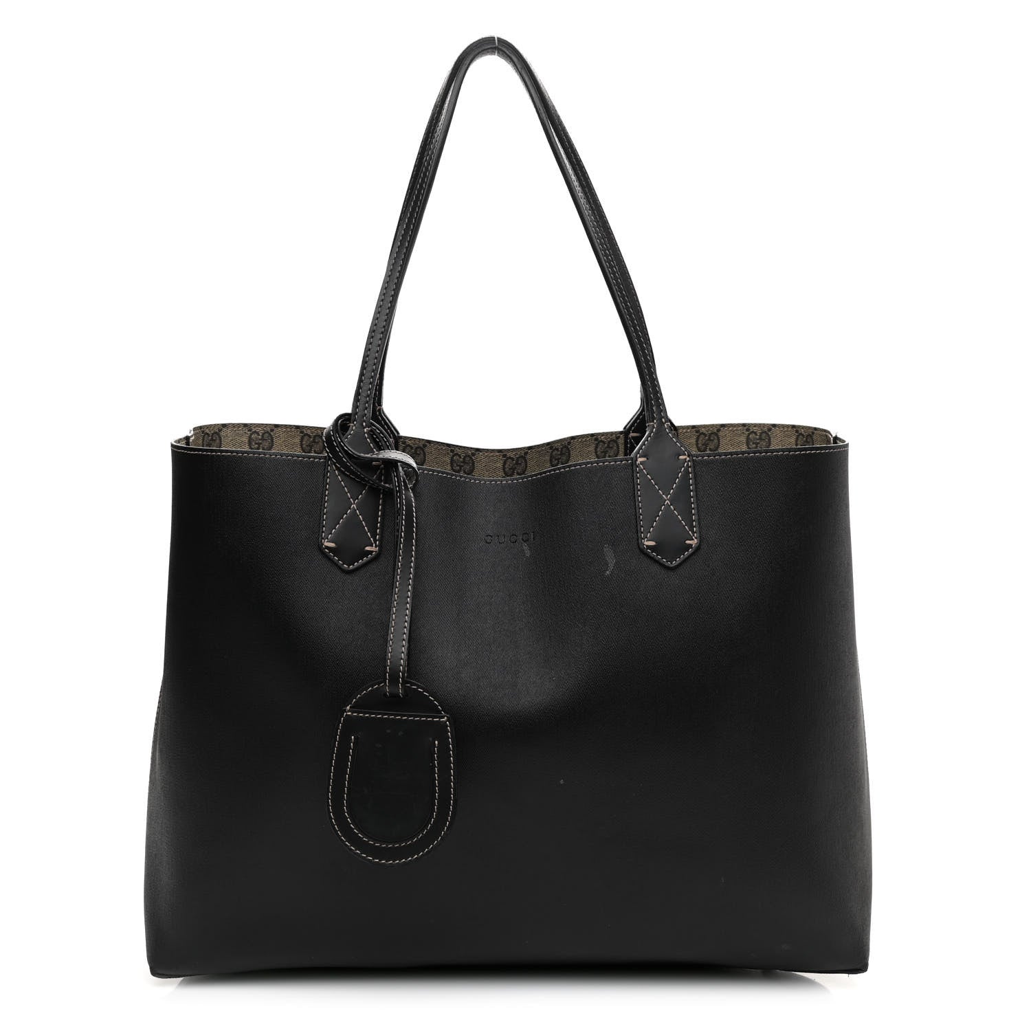 Gucci Calfskin GG Supreme Monogram Medium Reversible Tote Black 3 of 16