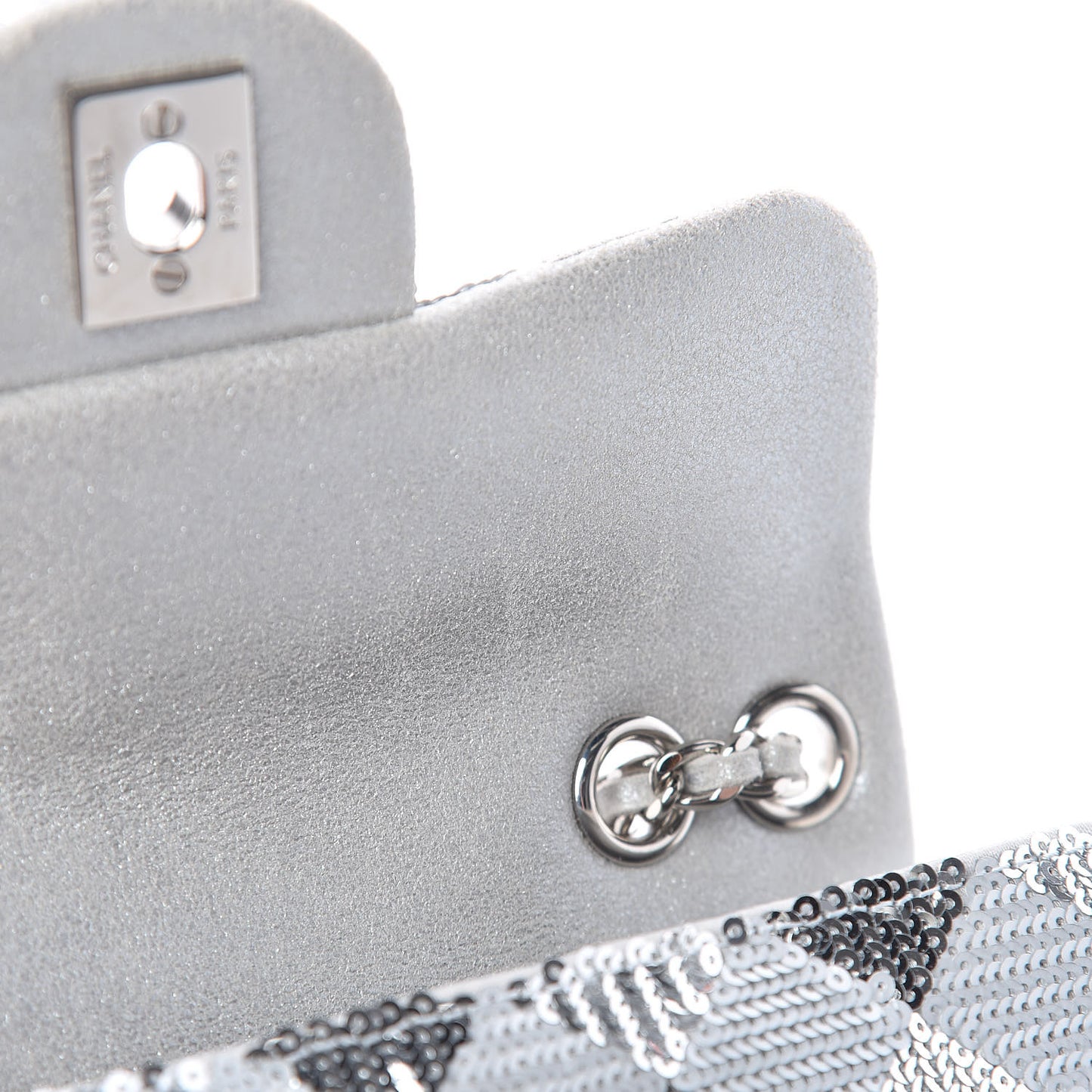 Sequin Geometric Extra Mini Flap Silver