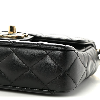 Chanel Lambskin Resin Quilted Mini Heart Square Flap Black 10 of 10