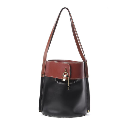 Chloe Shiny Calfskin Goatskin Medium Aby Bi-Color Bucket Bag Black 1 of 8