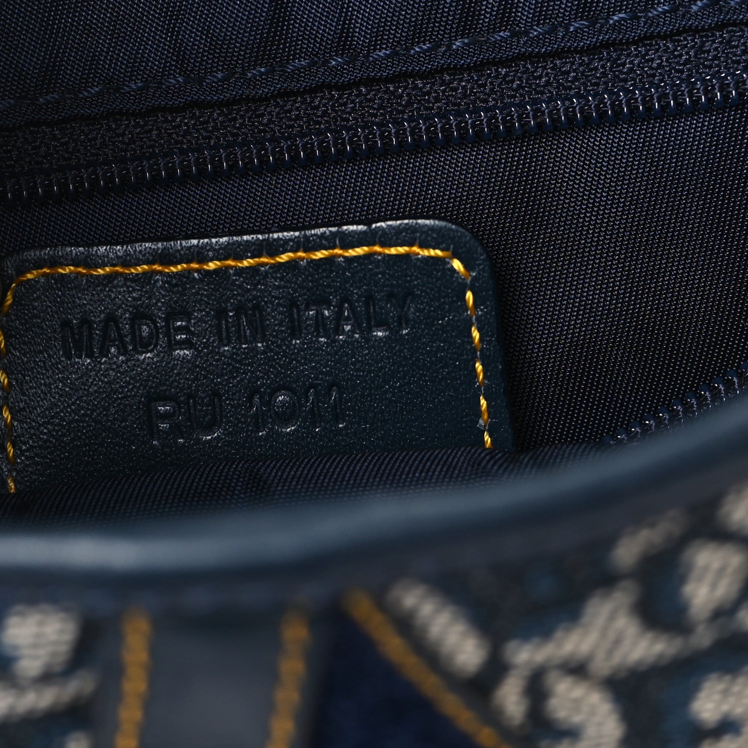 Christian Dior Monogram Double Saddle Bag Navy Blue 7 of 12