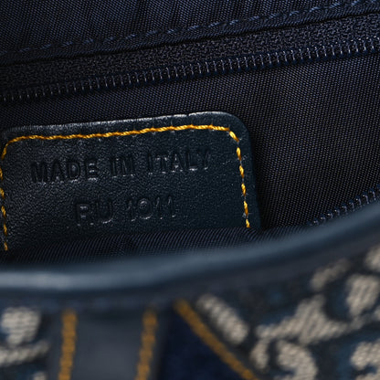Christian Dior Monogram Double Saddle Bag Navy Blue 7 of 12