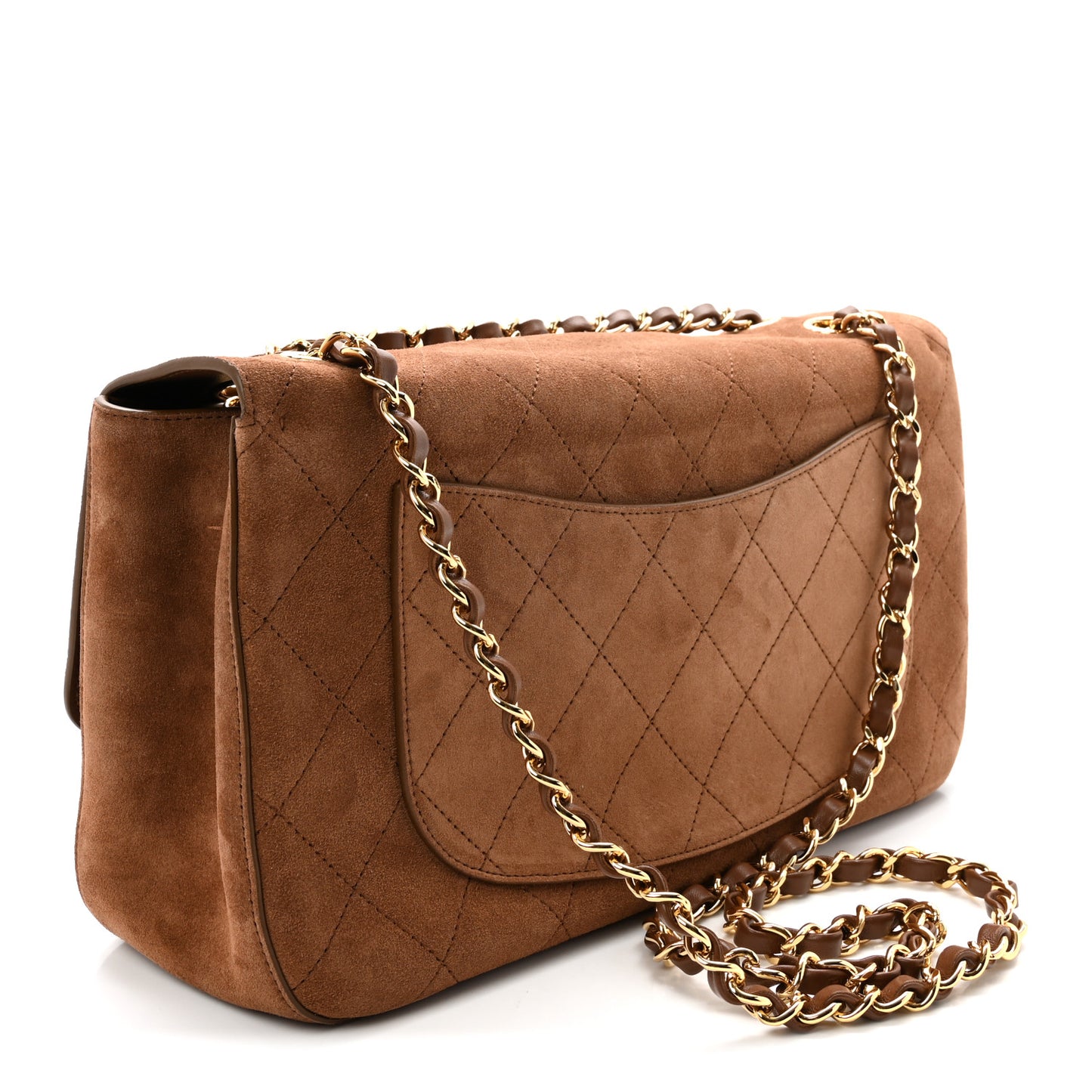 Suede Calfskin Small Souplissimo Maxi Flap Camel