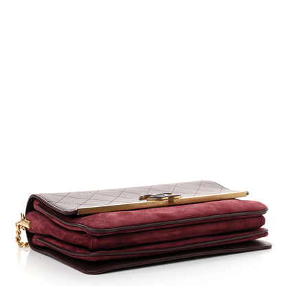Chanel Caviar Suede Stitched Lady Coco Flap Burgundy 4 of 12