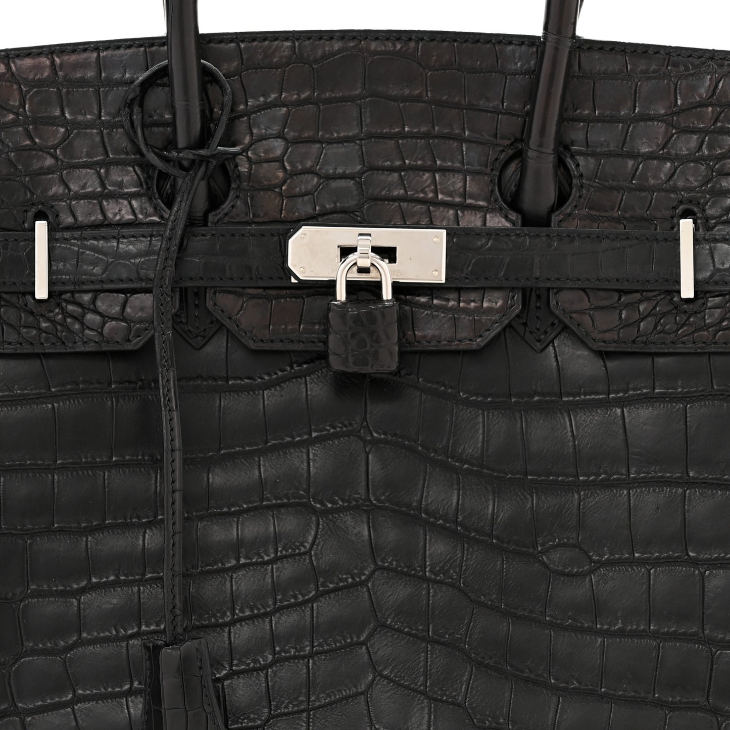 Matte Niloticus Crocodile Birkin 35 Black