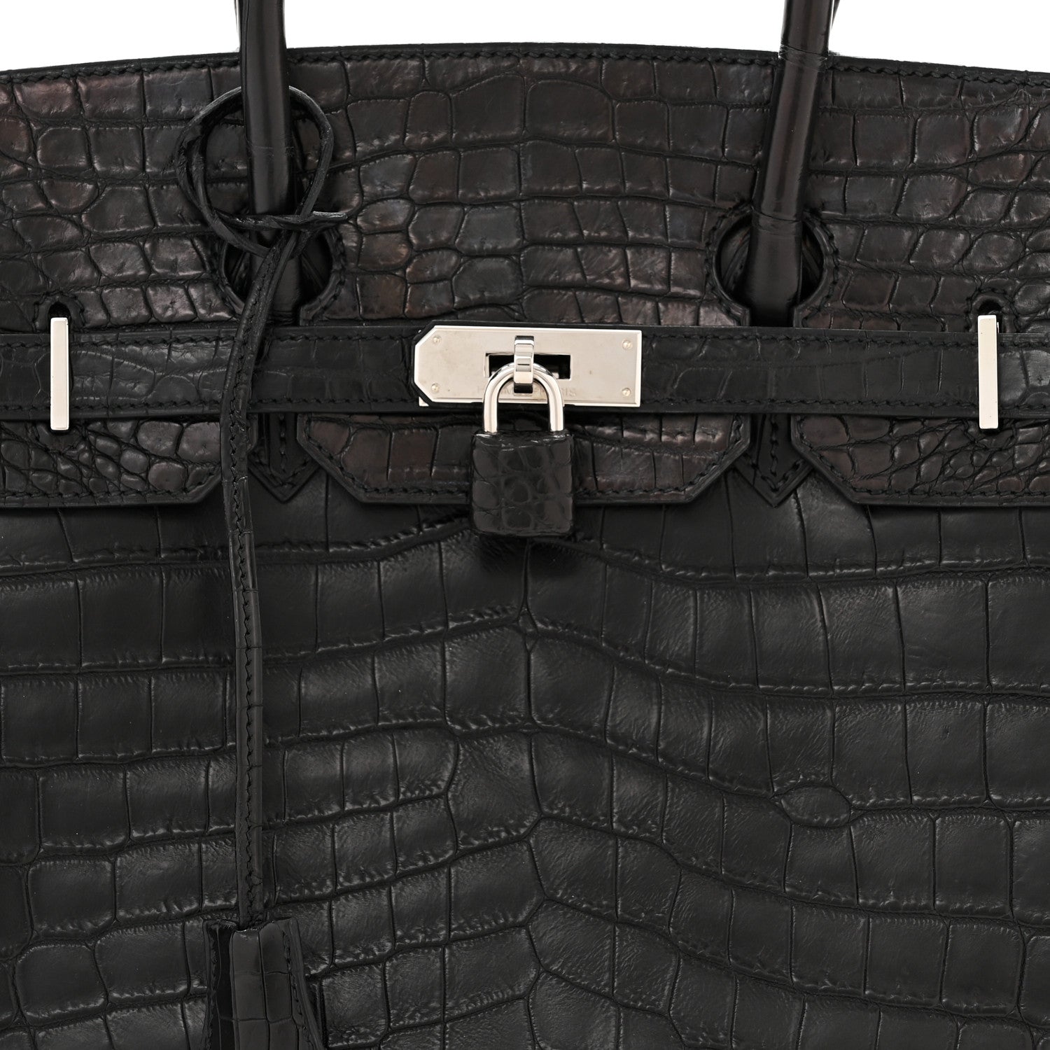 Hermes Matte Niloticus Crocodile Birkin 35 Black 8 of 11