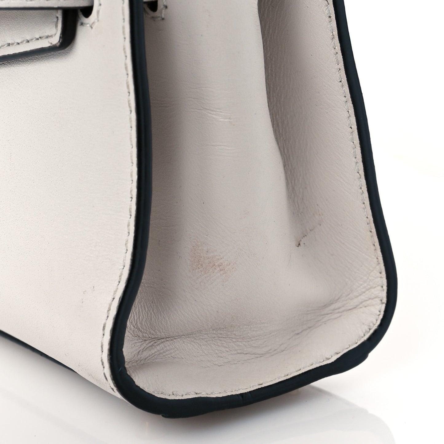 Calfskin Medusa Lock Top Handle Crossbody Bag White