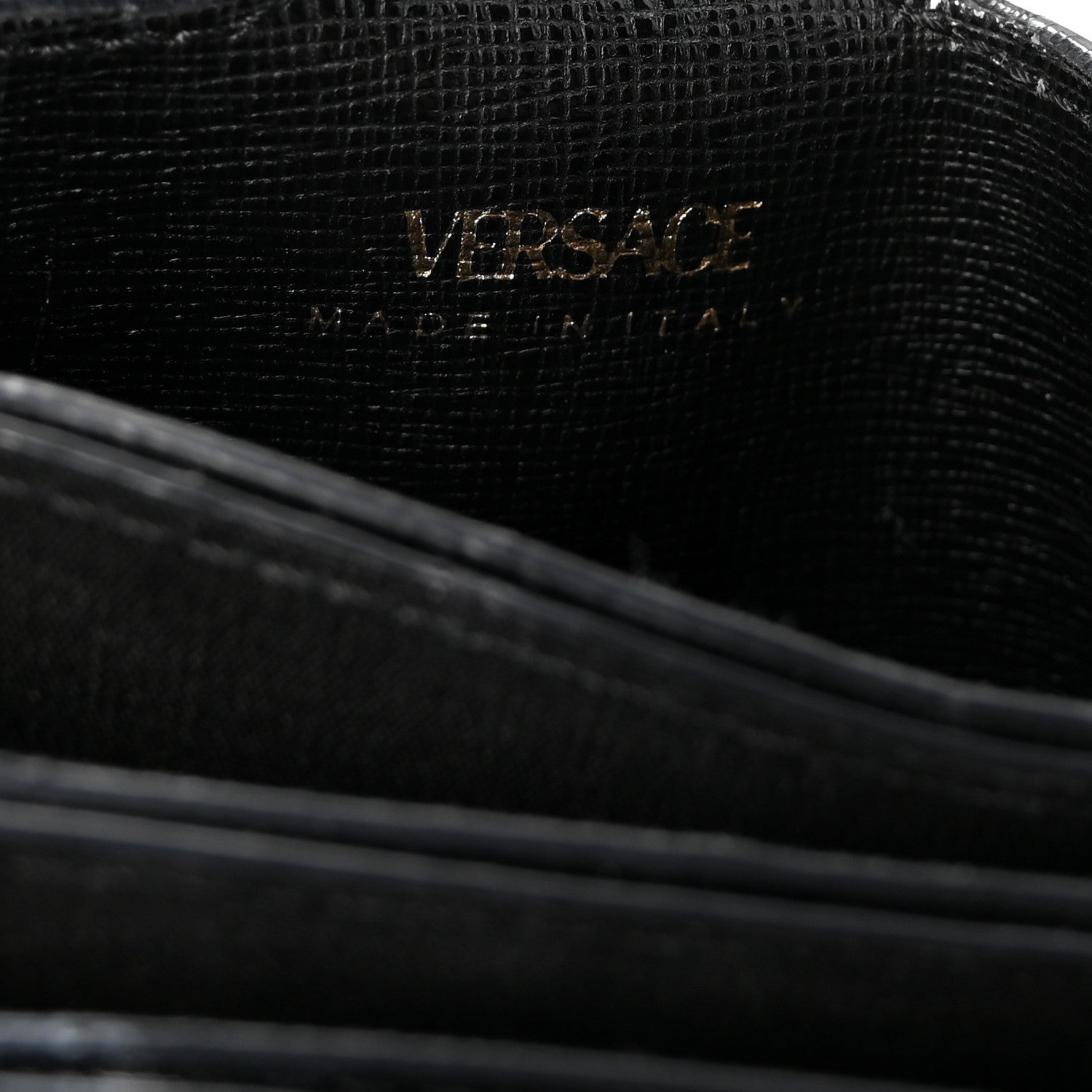 Versace Saffiano Virtus Accordion Wallet Black 6 of 6