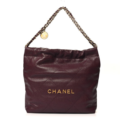 Chanel Caviar Quilted Small Chanel 22 Dark Burgundy 1 of 11