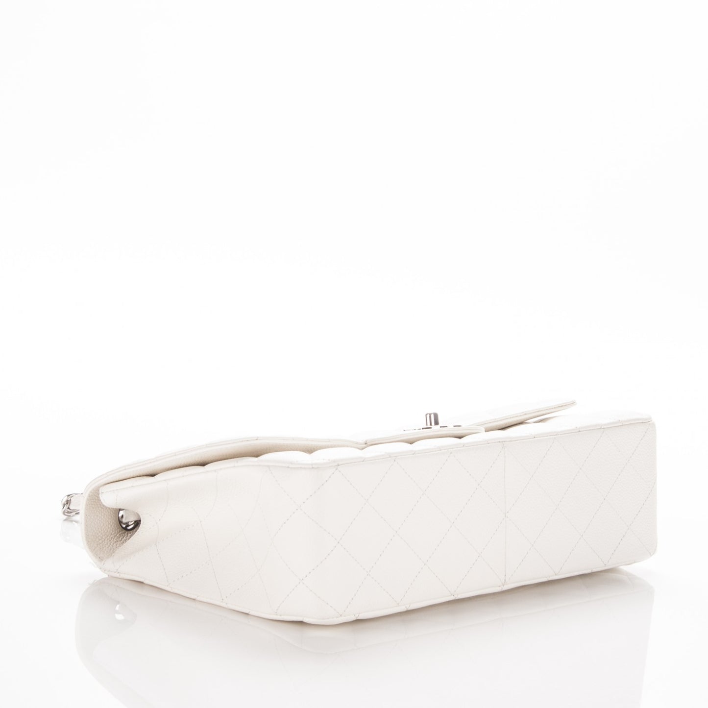 Caviar Quilted Jumbo Single Flap White