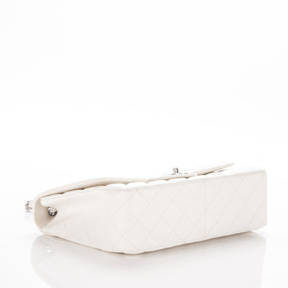 Chanel Caviar Quilted Jumbo Single Flap White 4 of 8