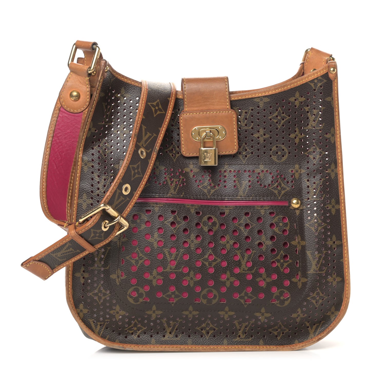 Monogram Perforated Musette Fuchsia