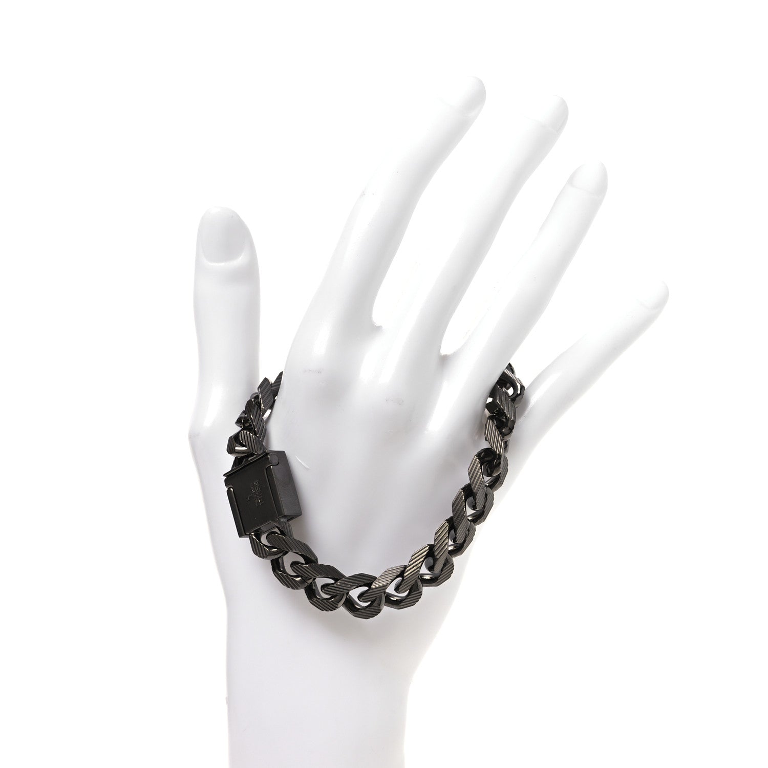 Fendi Ruthenium FF Link Bracelet L 3 of 8