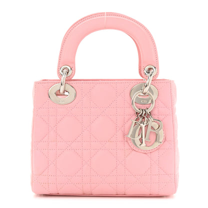 Christian Dior CHRISTIAN DIOR Lambskin Cannage Mini Lady Dior Light Pink 1 of 14